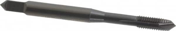 OSG - #8-32 UNC, H3, 3 Flutes, Plug Chamfer, Oxide Finish, Vanadium High Speed Steel Spiral Point STI Tap - 2-1/8" OAL, 0.168" Shank Diam, 3/4" Thread Length, 0.131" Square Size, Series 301 - Exact Tooling