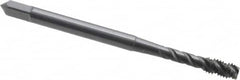 OSG - #4-40 UNC, 3 Flute, 45° Helix, Modified Bottoming Chamfer, Oxide Finish, Vanadium High Speed Steel Spiral Flute STI Tap - Right Hand Flute, 1-7/8" OAL, 0.141" Shank Diam, 9/16" Thread Length, Series 302 - Exact Tooling