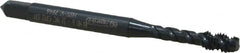 OSG - #6-32 UNC, 3 Flute, 45° Helix, Modified Bottoming Chamfer, Oxide Finish, Vanadium High Speed Steel Spiral Flute STI Tap - Right Hand Flute, 2" OAL, 0.194" Shank Diam, 11/16" Thread Length, Series 302 - Exact Tooling