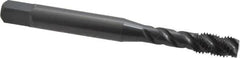 OSG - #10-32 UNF, 3 Flute, 45° Helix, Modified Bottoming Chamfer, Oxide Finish, Vanadium High Speed Steel Spiral Flute STI Tap - Right Hand Flute, 2-3/8" OAL, 0.194" Shank Diam, 7/8" Thread Length, Series 302 - Exact Tooling