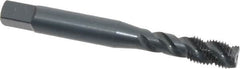 OSG - 1/4-28 UNF, 3 Flute, 45° Helix, Modified Bottoming Chamfer, Oxide Finish, Vanadium High Speed Steel Spiral Flute STI Tap - Right Hand Flute, 2-1/2" OAL, 0.255" Shank Diam, 1" Thread Length, Series 302 - Exact Tooling