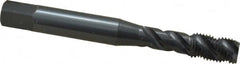 OSG - 1/4-28 UNF, 3 Flute, 45° Helix, Modified Bottoming Chamfer, Oxide Finish, Vanadium High Speed Steel Spiral Flute STI Tap - Right Hand Flute, 2-1/2" OAL, 0.255" Shank Diam, 1" Thread Length, Series 302 - Exact Tooling