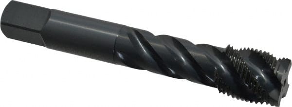 OSG - 3/4-16 UNF 4 Flute 3B Modified Bottoming Spiral Flute Tap - Vanadium High Speed Steel, Oxide Finish, 4-1/4" OAL, Right Hand Flute, Right Hand Thread, H3, Series 303 - Exact Tooling