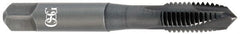 OSG - 1/4-28 UNF, 3 Flute, Oxide Finish, Powdered Metal Spiral Point Tap - Plug Chamfer, Right Hand Thread, 2-1/2" OAL, 1" Thread Length, 0.255" Shank Diam, Series 312 - Exact Tooling
