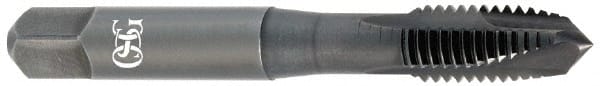 OSG - 1/2-20 UNF, 3 Flute, Oxide Finish, Powdered Metal Spiral Point Tap - Plug Chamfer, Right Hand Thread, 3-3/8" OAL, 1-21/32" Thread Length, 0.367" Shank Diam, 2B Class of Fit, Series 312 - Exact Tooling
