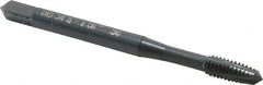 OSG - #8-32 UNC, 3 Flute, Oxide Finish, Powdered Metal Spiral Point Tap - Plug Chamfer, Right Hand Thread, 2-1/8" OAL, 3/4" Thread Length, 0.168" Shank Diam, 3B Class of Fit, Series 312 - Exact Tooling
