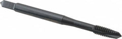 OSG - #8-32 UNC, 3 Flute, Oxide Finish, Powdered Metal Spiral Point Tap - Plug Chamfer, Right Hand Thread, 2-1/8" OAL, 3/4" Thread Length, 0.168" Shank Diam, Series 312 - Exact Tooling