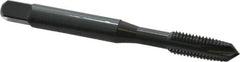 OSG - 1/4-28 UNF, 3 Flute, Oxide Finish, Powdered Metal Spiral Point Tap - Plug Chamfer, Right Hand Thread, 2-1/2" OAL, 1" Thread Length, 0.255" Shank Diam, 3B Class of Fit, Series 312 - Exact Tooling