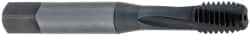 OSG - 1/4-28 UNF 3 Flute 2B Bottoming Spiral Flute Tap - Powdered Metal, Oxide Finish, 2-1/2" OAL, Right Hand Flute, Right Hand Thread, H4, Series 313 - Exact Tooling