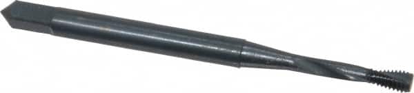OSG - #2-56 UNC, 2 Flute, 15° Helix, Modified Bottoming Chamfer, Oxide Finish, Powdered Metal Spiral Flute STI Tap - Right Hand Flute, 1-3/4" OAL, 0.141" Shank Diam, 7/16" Thread Length, Series 315 - Exact Tooling