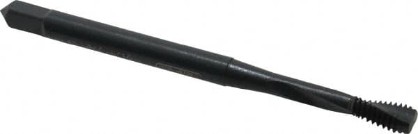 OSG - #4-40 UNC, 2 Flute, 15° Helix, Modified Bottoming Chamfer, Oxide Finish, Powdered Metal Spiral Flute STI Tap - Right Hand Flute, 1-7/8" OAL, 0.141" Shank Diam, 9/16" Thread Length, Series 315 - Exact Tooling