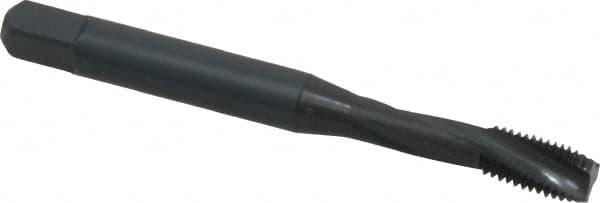 OSG - #10-32 UNF, 3 Flute, 15° Helix, Modified Bottoming Chamfer, Oxide Finish, Powdered Metal Spiral Flute STI Tap - Right Hand Flute, 2-3/8" OAL, 0.194" Shank Diam, 7/8" Thread Length, Series 315 - Exact Tooling