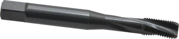 OSG - 1/4-28 UNF, 3 Flute, 15° Helix, Modified Bottoming Chamfer, Oxide Finish, Powdered Metal Spiral Flute STI Tap - Right Hand Flute, 2-1/2" OAL, 0.255" Shank Diam, 1" Thread Length, Series 315 - Exact Tooling