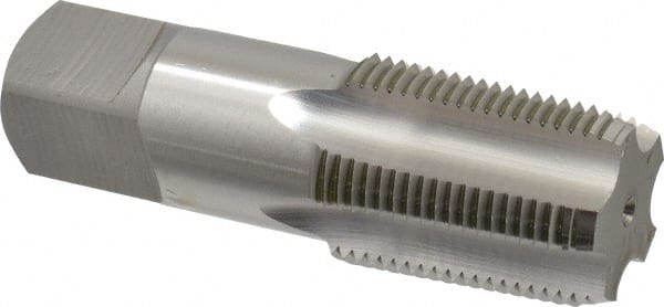 OSG - 3/4-14 NPT Thread, 5 Flute Standard Pipe Tap - 3-1/4" OAL, 1-3/8" Thread Length, 29/32" Shank Diam, Bright Finish, Cobalt - Exact Tooling