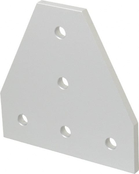 80/20 Inc. - 4-1/2" Wide, 4-1/2" High, Open Shelving 5 Hole Tee Plate - Aluminum, Use with Series 15 & Bolt Kit 3320 or 3325 - Exact Tooling