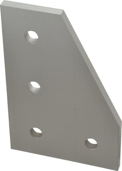 80/20 Inc. - 3" Wide, 4-1/2" High, Open Shelving 4 Hole 90° Angled Plate - Aluminum, Use with Series 15 & Bolt Kit 3320 or 3325 - Exact Tooling