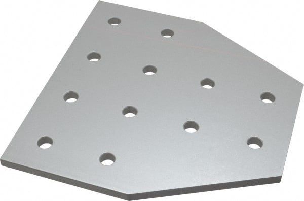 80/20 Inc. - 6" Wide, 6" High, Open Shelving 12 Hole Tee Plate - Aluminum, Use with Series 15 & Bolt Kit 3320 or 3325 - Exact Tooling