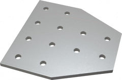 80/20 Inc. - 6" Wide, 6" High, Open Shelving 12 Hole Tee Plate - Aluminum, Use with Series 15 & Bolt Kit 3320 or 3325 - Exact Tooling