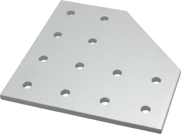 80/20 Inc. - 6" Wide, 6" High, Open Shelving 12 Hole 90° Angled Joining Plate - Aluminum, Use with Series 15 & Bolt Kit 3320 or 3325 - Exact Tooling