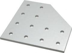 80/20 Inc. - 6" Wide, 6" High, Open Shelving 12 Hole 90° Angled Joining Plate - Aluminum, Use with Series 15 & Bolt Kit 3320 or 3325 - Exact Tooling