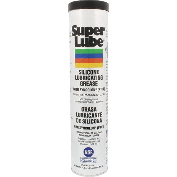 Synco Chemical - 14.1 oz Cartridge Silicone General Purpose Grease - Translucent White, Food Grade, 500°F Max Temp, NLGIG 2, - Exact Tooling