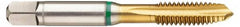 Guhring - M18x2.50 Metric Coarse, 4 Flute, TiN Finish, Cobalt Spiral Point Tap - Plug Chamfer, Right Hand Thread, 4-1/32" OAL, 1-13/16" Thread Length, 0.542" Shank Diam, 6H Class of Fit, Series 3915 - Exact Tooling
