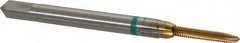 Guhring - M2x0.40 Metric Coarse, 3 Flute, TiN Finish, Cobalt Spiral Point Tap - Plug Chamfer, Right Hand Thread, 1-3/4" OAL, 7/16" Thread Length, 0.141" Shank Diam, 6H Class of Fit, Series 3915 - Exact Tooling