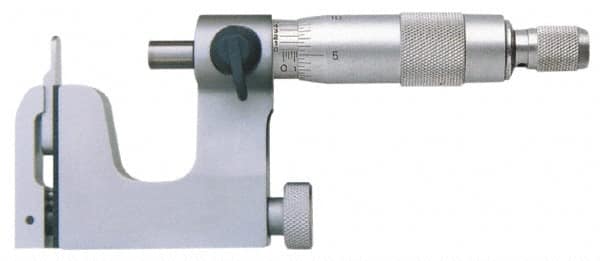 Value Collection - 0 to 25 mm Range, Carbide Face, Satin Chrome Coated, Mechanical Multi Anvil Micrometer - Friction Thimble, 0.01 mm Graduation - Exact Tooling