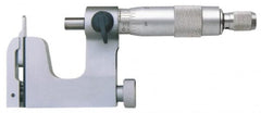 Value Collection - 0 to 25 mm Range, Carbide Face, Satin Chrome Coated, Mechanical Multi Anvil Micrometer - Friction Thimble, 0.01 mm Graduation - Exact Tooling