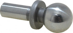 Gibraltar - 3/8" Ball Diam, 3/16" Shank Diam, Steel Inspection Tooling Ball - Press-Fit Shank, 3/4" Ball Center to Shank Bottom, 0.3" Ball Center to Shoulder Bottom, with Shoulder - Exact Tooling