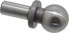 Gibraltar - 1/2" Ball Diam, 1/4" Shank Diam, Steel Inspection Tooling Ball - Slip-Fit Shank, 15/16" Ball Center to Shank Bottom, 0.4" Ball Center to Shoulder Bottom, with Shoulder - Exact Tooling