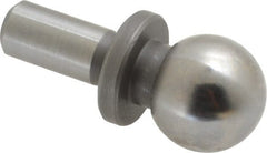 Gibraltar - 1/2" Ball Diam, 1/4" Shank Diam, Steel Inspection Tooling Ball - Press-Fit Shank, 15/16" Ball Center to Shank Bottom, 0.4" Ball Center to Shoulder Bottom, with Shoulder - Exact Tooling