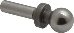 Gibraltar - 1/2" Ball Diam, 1/4" Shank Diam, Steel Inspection Tooling Ball - Slip-Fit Shank, 1-3/8" Ball Center to Shank Bottom, 1/2" Ball Center to Shoulder Bottom, with Shoulder - Exact Tooling