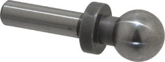 Gibraltar - 1/2" Ball Diam, 1/4" Shank Diam, Steel Inspection Tooling Ball - Press-Fit Shank, 1-3/8" Ball Center to Shank Bottom, 1/2" Ball Center to Shoulder Bottom, with Shoulder - Exact Tooling