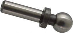 Gibraltar - 1/2" Ball Diam, 5/16" Shank Diam, Steel Inspection Tooling Ball - Slip-Fit Shank, 1-1/2" Ball Center to Shank Bottom, 1/2" Ball Center to Shoulder Bottom, with Shoulder - Exact Tooling