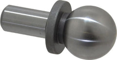 Gibraltar - 3/4" Ball Diam, 3/8" Shank Diam, Steel Inspection Tooling Ball - Press-Fit Shank, 1-1/4" Ball Center to Shank Bottom, 1/2" Ball Center to Shoulder Bottom, with Shoulder - Exact Tooling
