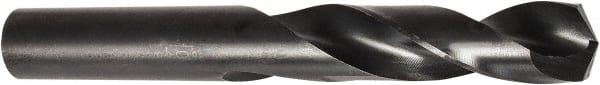 DORMER - 3.25mm 135° Spiral Flute High Speed Steel Screw Machine Drill Bit - Oxide Finish, Right Hand Cut, 18mm Flute Length, 49mm OAL, Split Point, Straight Shank - Exact Tooling