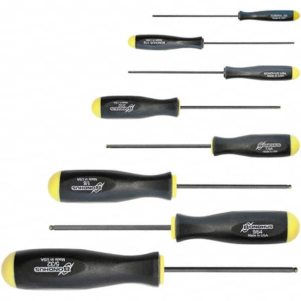 Bondhus - Hex Driver Sets Tool Type: Ball End Size Range (mm): 0.050 - 3/8 - Exact Tooling