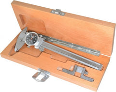 Fowler - 0" to 6" Range, 0.001" Graduation, 0.1" per Revolution, Dial Caliper - Black Face, 1.54" Jaw Length - Exact Tooling