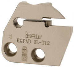 Iscar - 3" Groove Width, 12mm Max Depth of Cut, Left Hand Cut, HGPAD Indexable Grooving Blade - GRIP 3.., HGN.. 3.. Insert Style, Series Heli-Grip - Exact Tooling