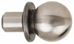 Gibraltar - 1/2" Ball Diam, 1/4" Shank Diam, Steel Inspection Tooling Ball - Thread Shank, 5/8" Ball Center to Shank Bottom, 5/16" Ball Center to Shoulder Bottom, with Shoulder - Exact Tooling