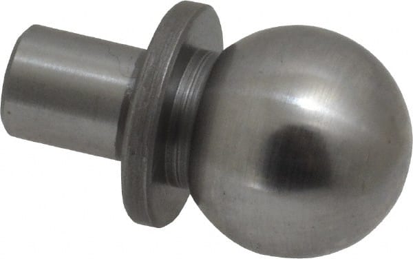 Gibraltar - 1/2" Ball Diam, 1/4" Shank Diam, Steel Inspection Tooling Ball - Thread Shank, 5/8" Ball Center to Shank Bottom, 5/16" Ball Center to Shoulder Bottom, with Shoulder - Exact Tooling