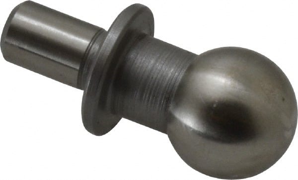 Gibraltar - 12mm Ball Diam, 6mm Shank Diam, Steel Inspection Tooling Ball - Thread Shank, 22mm Ball Center to Shank Bottom, 12mm Ball Center to Shoulder Bottom, with Shoulder - Exact Tooling