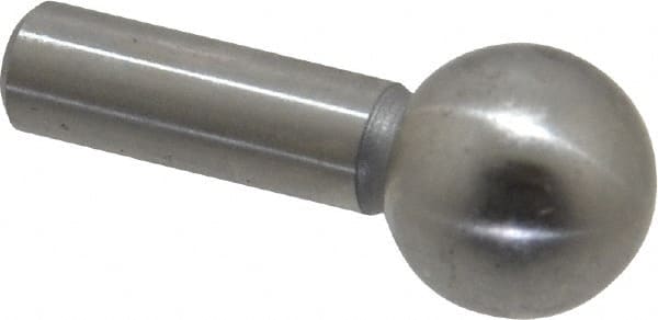 Gibraltar - 3/8" Ball Diam, 3/16" Shank Diam, Steel Inspection Tooling Ball - Slip-Fit Shank, 3/4" Ball Center to Shank Bottom - Exact Tooling