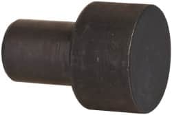 Gibraltar - 7/8" OAL, 3/8" Head Height, 1/2" OD, Hardened Steel, Ground, Press Fit Rest Button - Black Oxide Coating, 3/8" Pin Diam, 1/2" Long Pin - Exact Tooling
