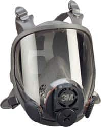 3M - Series 6000DIN, Size S Full Face Respirator - 4-Point Suspension, Bayonet & DIN Connection - Exact Tooling