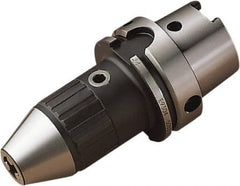Seco - HSK100A, 2.49 to 15.98mm Capacity, Integral Shank Drill Chuck - Keyed, Taper Shank, 55.98mm Sleeve Diam - Exact Tooling