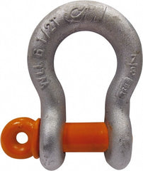 CM - 1" Nominal Chain Size, 8.5 Ton Carbon Steel Screw Anchor Shackle - 1-15/64" Diam, 1-1/4" Pin Diam, 1-11/16" Wide Inside Jaw, 2-9/32" Inside Width - Exact Tooling
