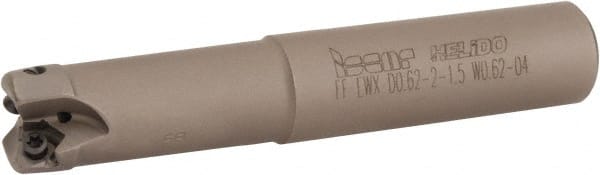 Iscar - 5/8" Cut Diam, 0.06" Max Depth, 5/8" Shank Diam, Weldon Shank Indexable High-Feed End Mill - Screw Holding Method, H600 WXCU 04 Insert, FF EWX-04 Toolholder, Through Coolant - Exact Tooling