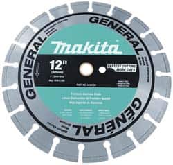 Makita - 14" Diam, 20mm Arbor Hole Diam, Wet & Dry Cut Saw Blade - Diamond-Tipped, Standard Round Arbor - Exact Tooling